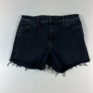 Lucky Brand Shorts Women's 4 Bridgette Skinny Black Faded Cut Off Denim Jorts
